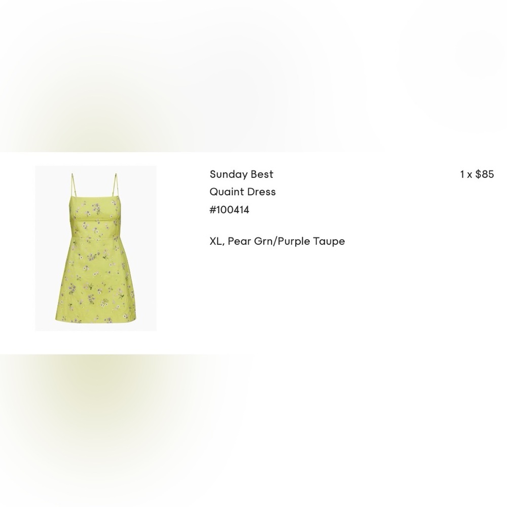 Aritzia Sunday Best Quaint Dress in Pear Green Floral Size XL - Picture 7 of 8